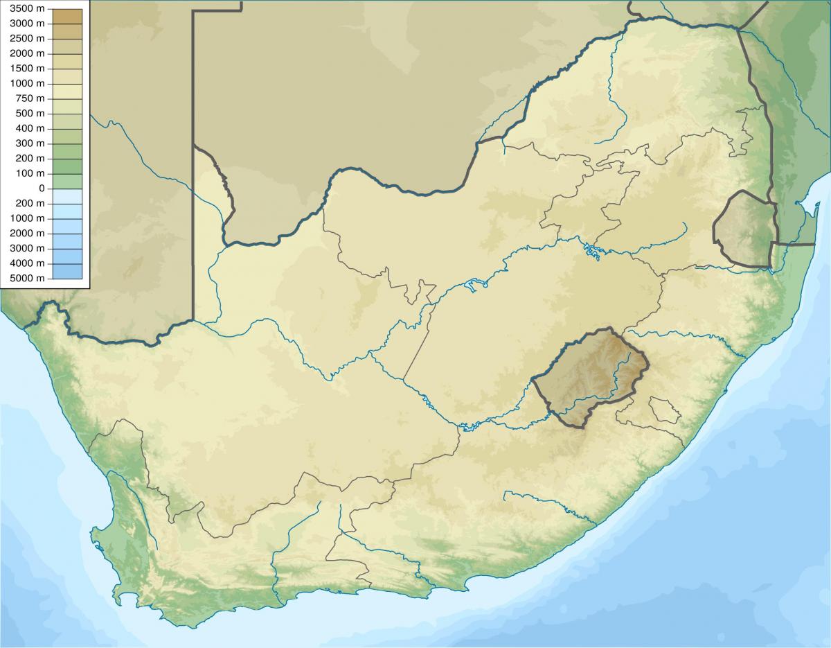 South Africa landform map